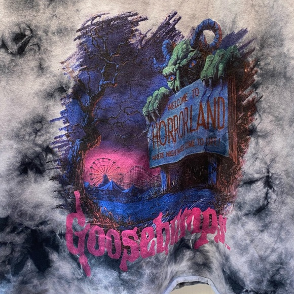Goosebumps t-shirt cropped tie dye horrorland women’s large short sleeve - Picture 2 of 7